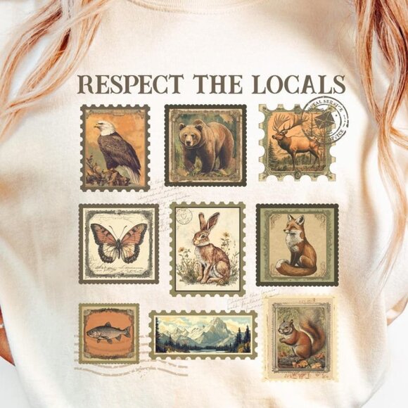 Respect The Local Wildlife T-Shirt – Nature Animal Lover, National Parks - Picture 2 of 6